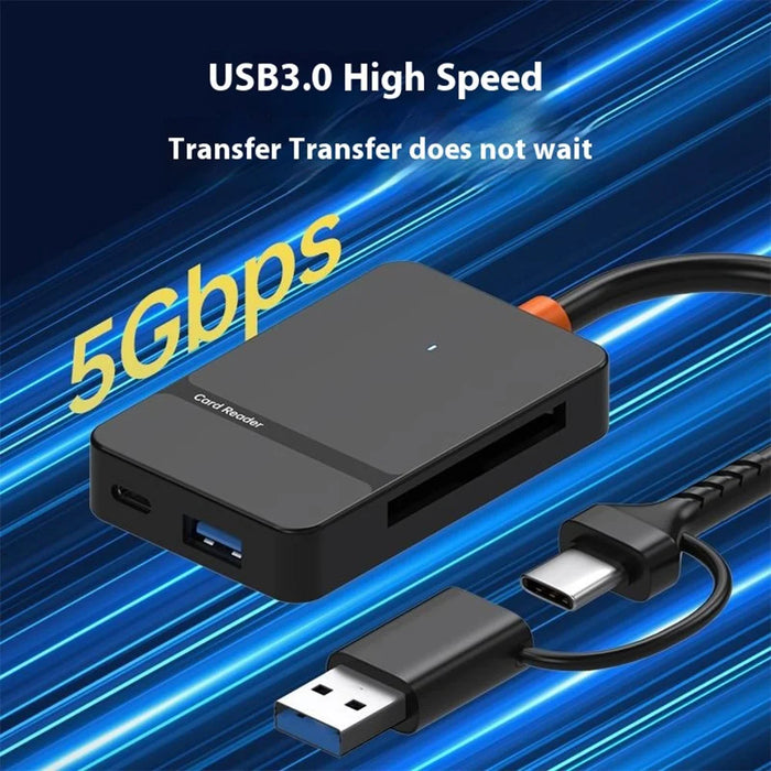 ADS-316 For Huawei / Xiaomi / Samsung 8-in-1 Card Reader Type-C + USB-A to SD / TF / MS / CF1 / Type-C / USB 3.0 U Disk Reading Adapter - 4