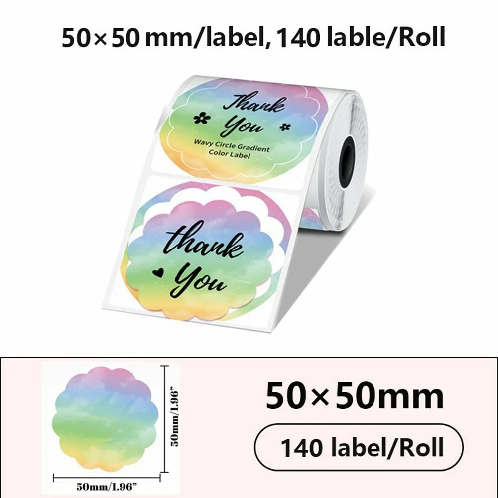 For Phomemo M221 / M220 / M120 / M110 Self-Adhesive Direct Thermal Labels Stickers 50x50mm Printing Paper - Flower - 4