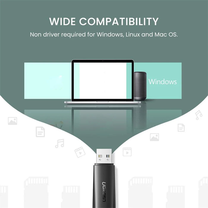 UGREEN 2 in 1 Card Reader USB 2.0 to SD/TF Memory Card Adapter Smart Cardreader for Laptop Accessories - 4