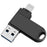 2 in 1 Card Reader 256GB OTG USB Flash Drive with 8Pin + USB 3.0 Port U Disk for iPhone Computer PC - Black - 1
