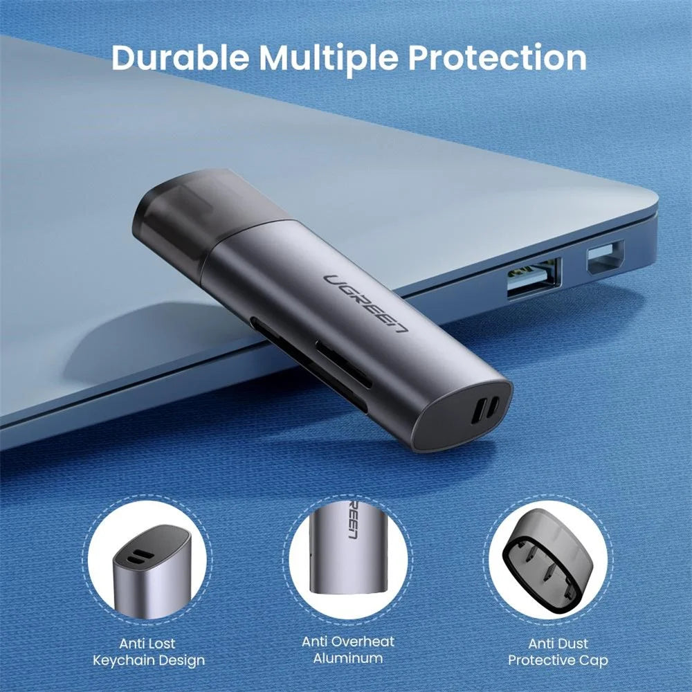UGREEN 60723 2-in-1 USB 3.0 5Gbps High Speed SD/TF Memory Card Reader - 4