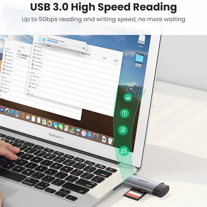 UGREEN 50706 2-in-1 USB-C/USB-A SD TF Memory Card Reader OTG Adapter - 3