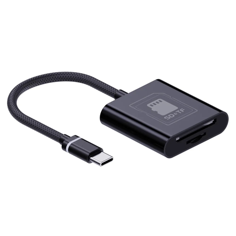 Type-C 2 in 1 Card Reader for TF / SD Cards Support Up to 2TB Compatible with Windows / MAC OS / Linux / Android - 2
