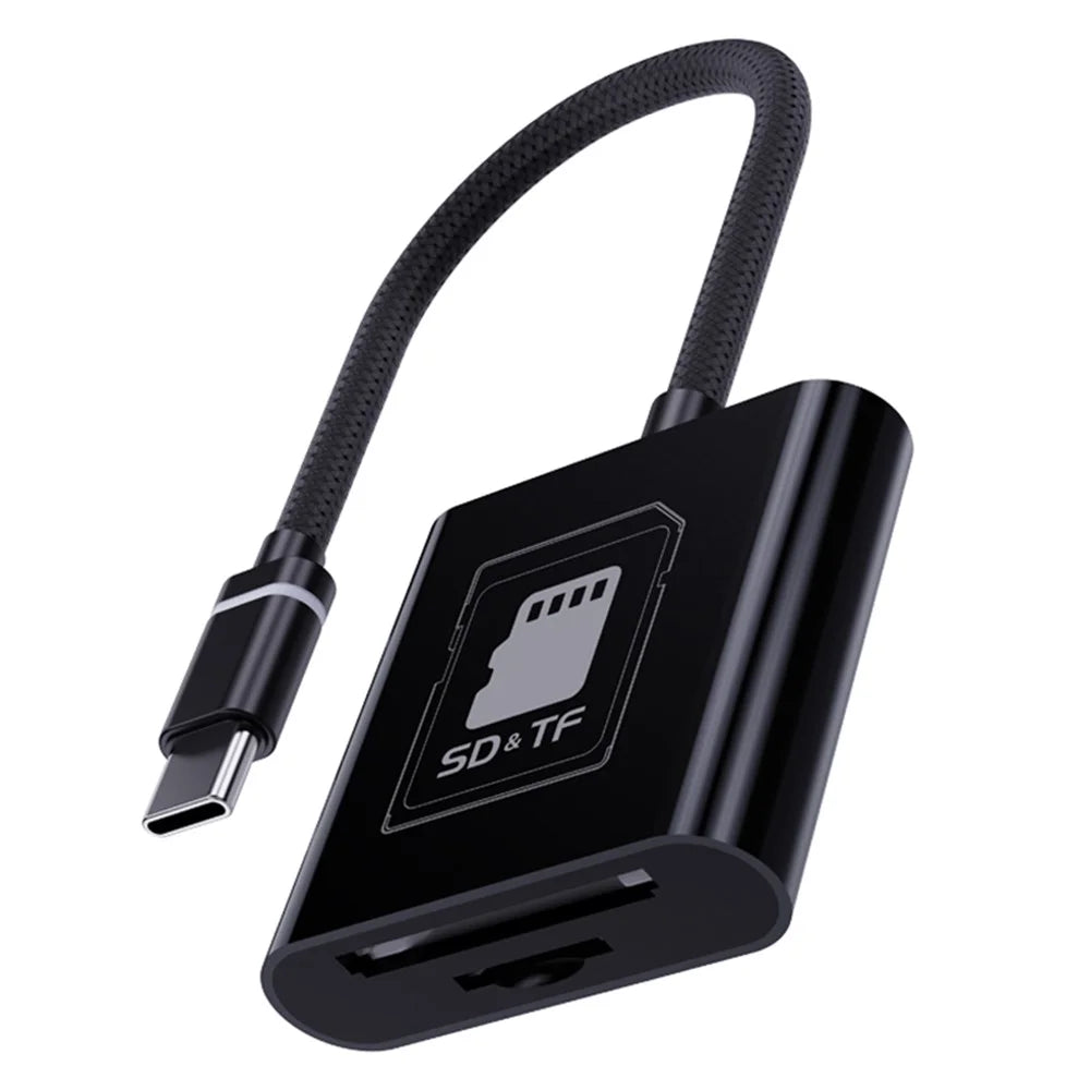 Type-C 2 in 1 Card Reader for TF / SD Cards Support Up to 2TB Compatible with Windows / MAC OS / Linux / Android - 3