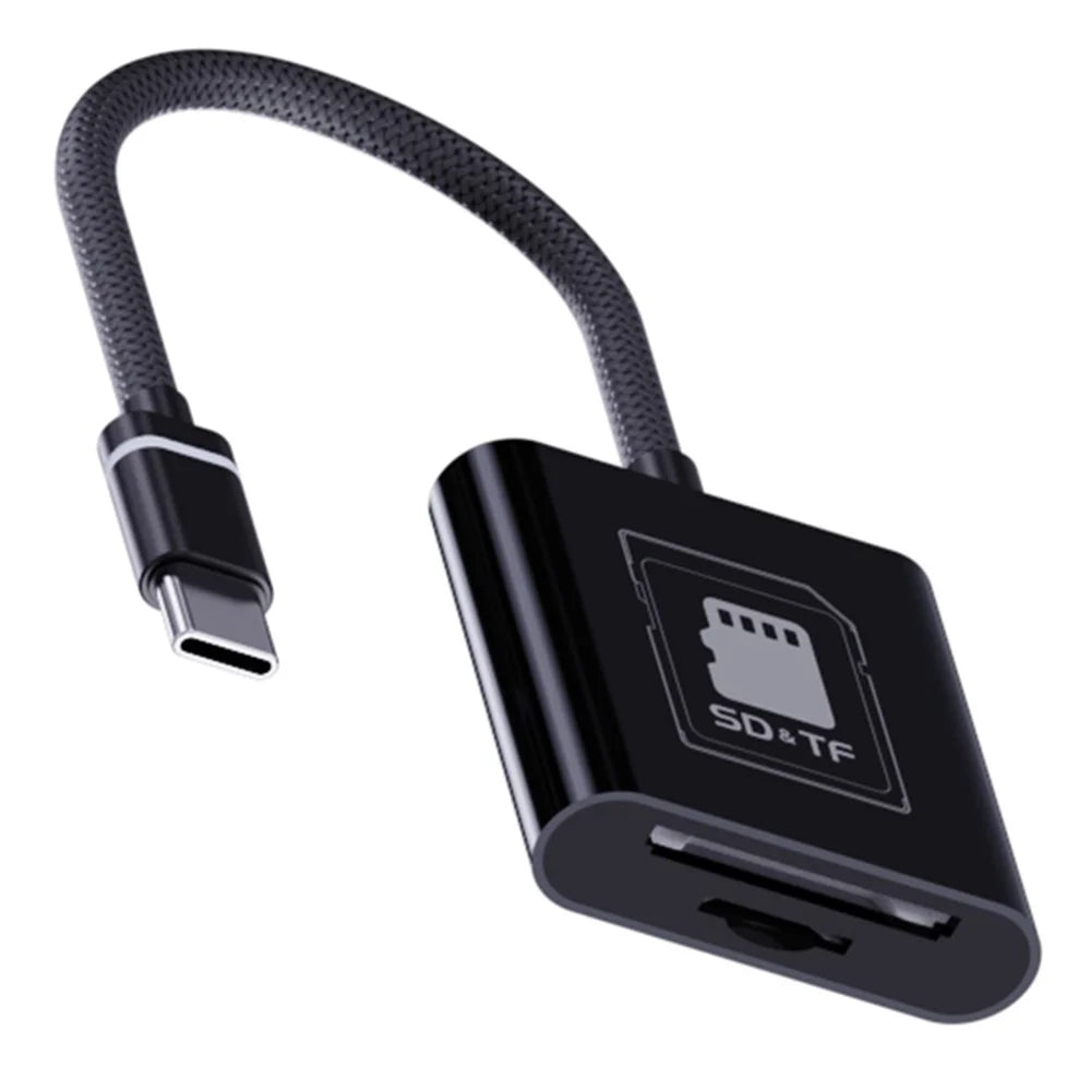 Type-C 2 in 1 Card Reader for TF / SD Cards Support Up to 2TB Compatible with Windows / MAC OS / Linux / Android - 4