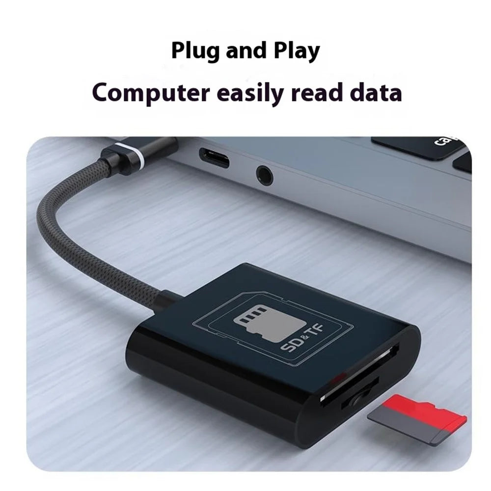 Type-C 2 in 1 Card Reader for TF / SD Cards Support Up to 2TB Compatible with Windows / MAC OS / Linux / Android - 5