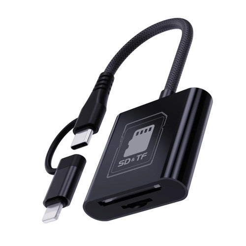 8Pin + Type-C 2 in 1 Card Reader for TF / SD Cards Supports Up to 2TB Compatible with iOS / Android - 1