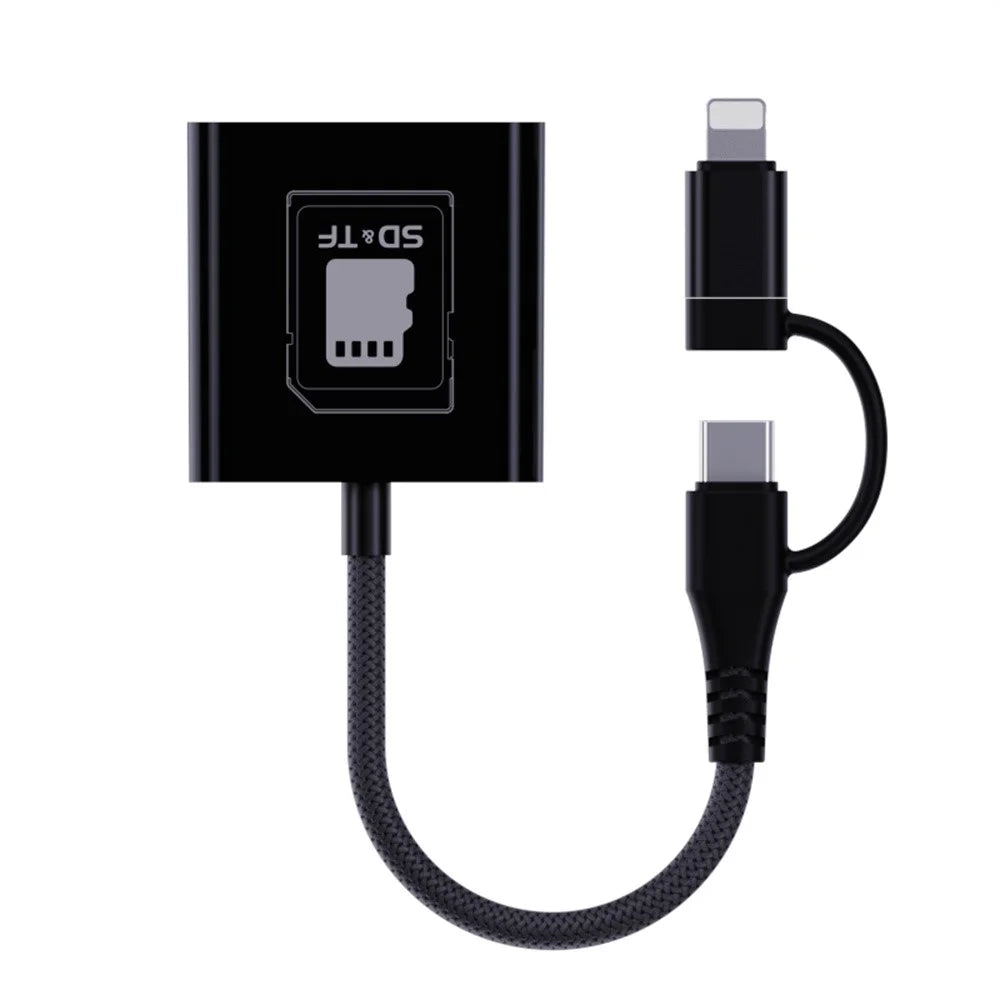 8Pin + Type-C 2 in 1 Card Reader for TF / SD Cards Supports Up to 2TB Compatible with iOS / Android - 3