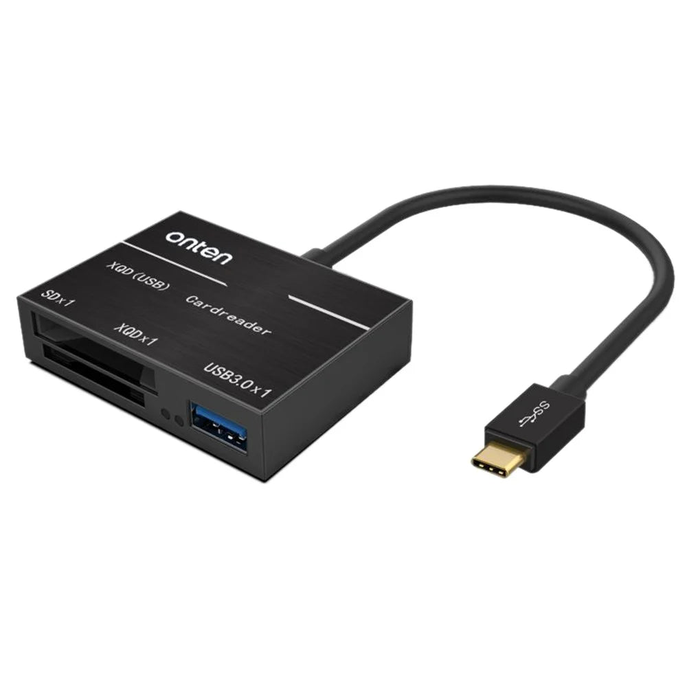 ONTEN OTN-9189 Type-C to XQD / SD Slot + USB 3.0 High Speed Data Transfer 3 in 1 Card Reader - 1