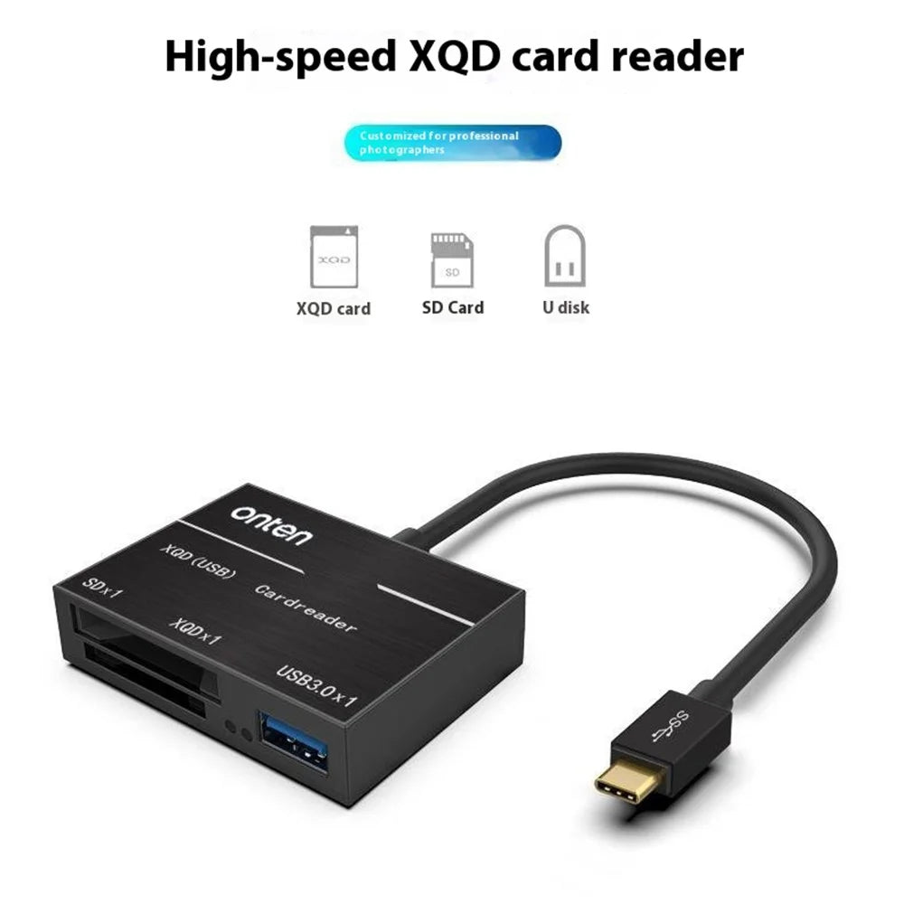 ONTEN OTN-9189 Type-C to XQD / SD Slot + USB 3.0 High Speed Data Transfer 3 in 1 Card Reader - 4