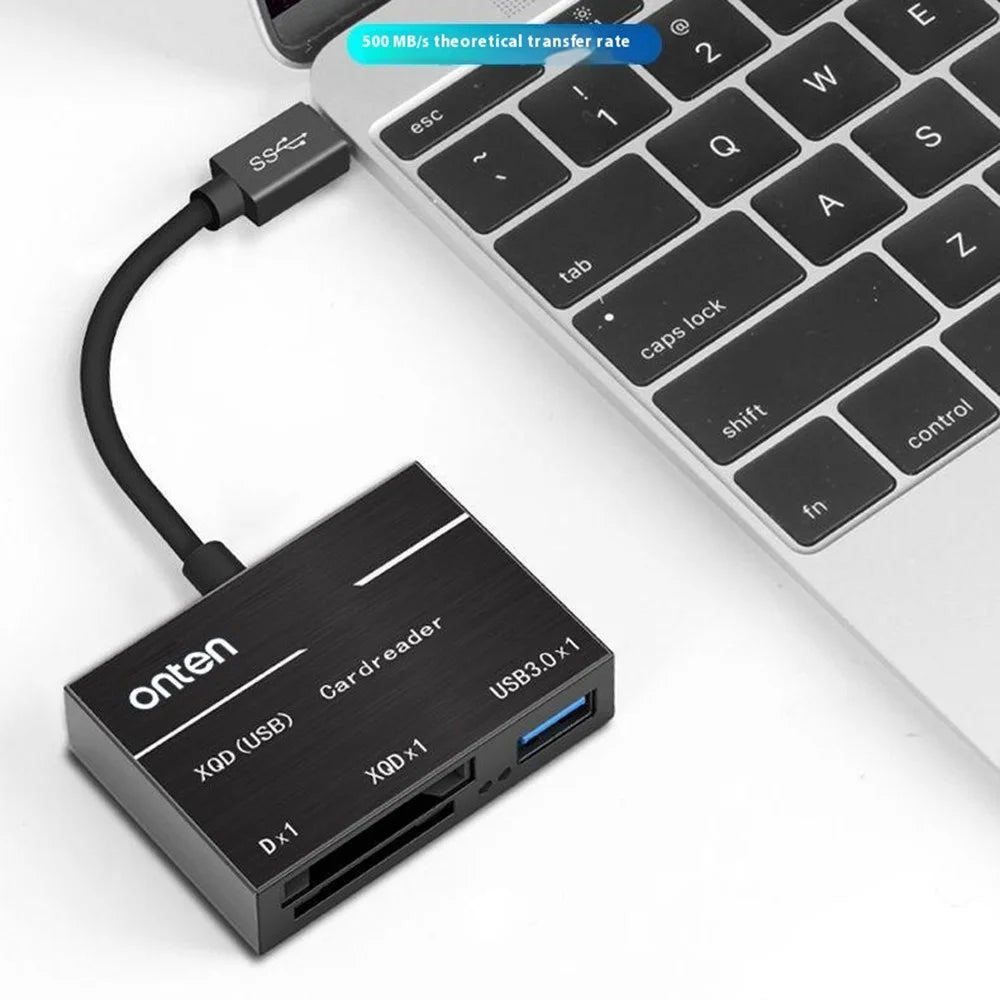 ONTEN OTN-9189 Type-C to XQD / SD Slot + USB 3.0 High Speed Data Transfer 3 in 1 Card Reader - 5