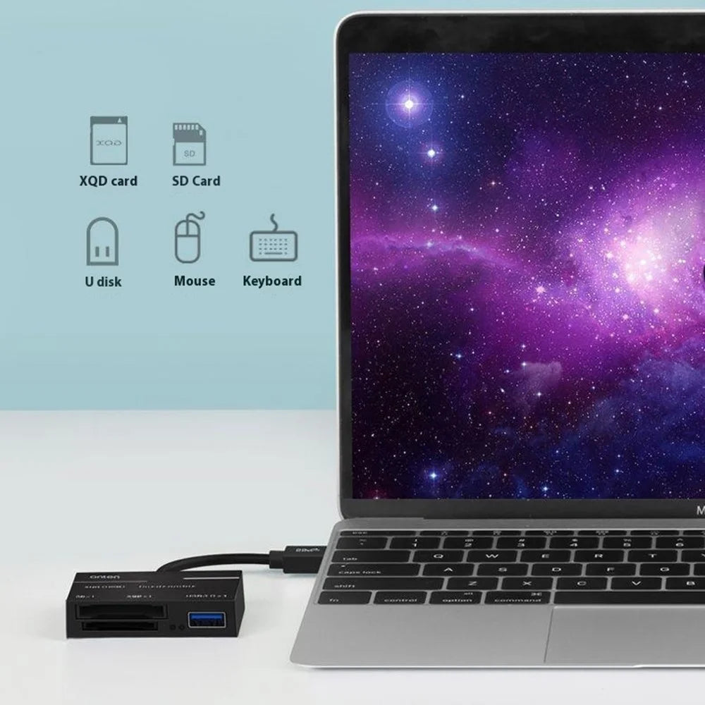ONTEN OTN-9189 Type-C to XQD / SD Slot + USB 3.0 High Speed Data Transfer 3 in 1 Card Reader - 6