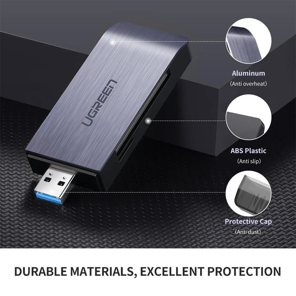 UGREEN 50541 4-in-1 USB 3.0 SD TF Card Reader 5Gbps Data Transfer OTG Adapter - 5