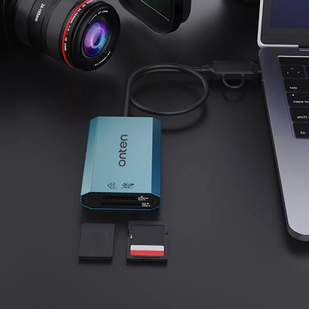 ONTEN P3 Dual Slot Card Reader USB-A / USB-C to Cfexpress A / SDXC High Speed Data Transfer Adapter - 7