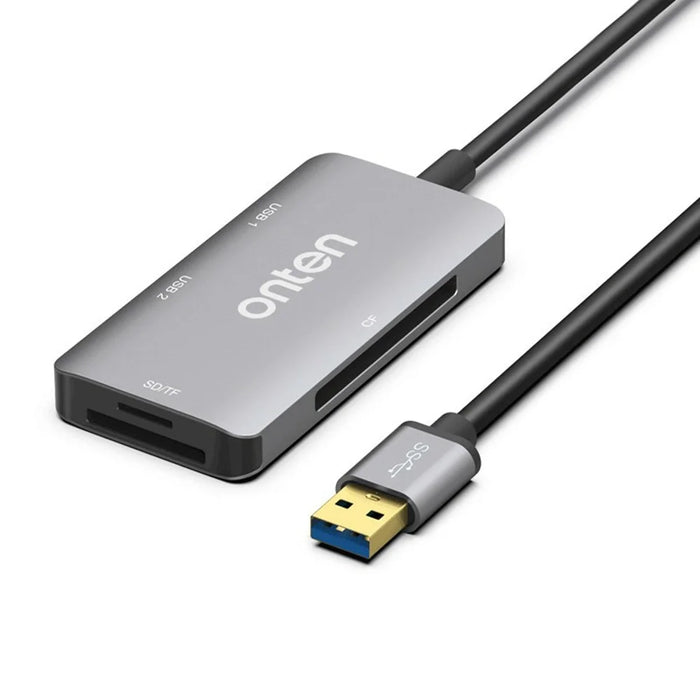 ONTEN 8107 USB 3.0 High Speed Card Reader CF SD TF Cards Simultaneous Reading Aluminum Alloy Adapter - 1