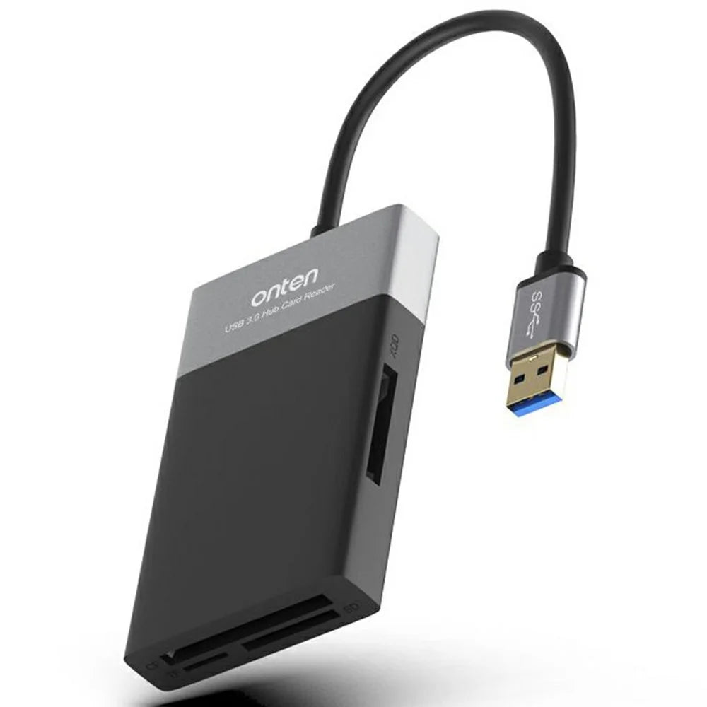 ONTEN OTN5215B SD TF CF XQD Card Reader 2xUSB3.0 6-in-1 Hub OTG Multi-Function Card Reader - 1