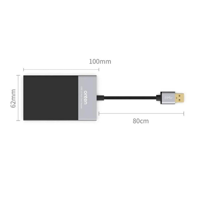 ONTEN OTN5215B SD TF CF XQD Card Reader 2xUSB3.0 6-in-1 Hub OTG Multi-Function Card Reader - 6