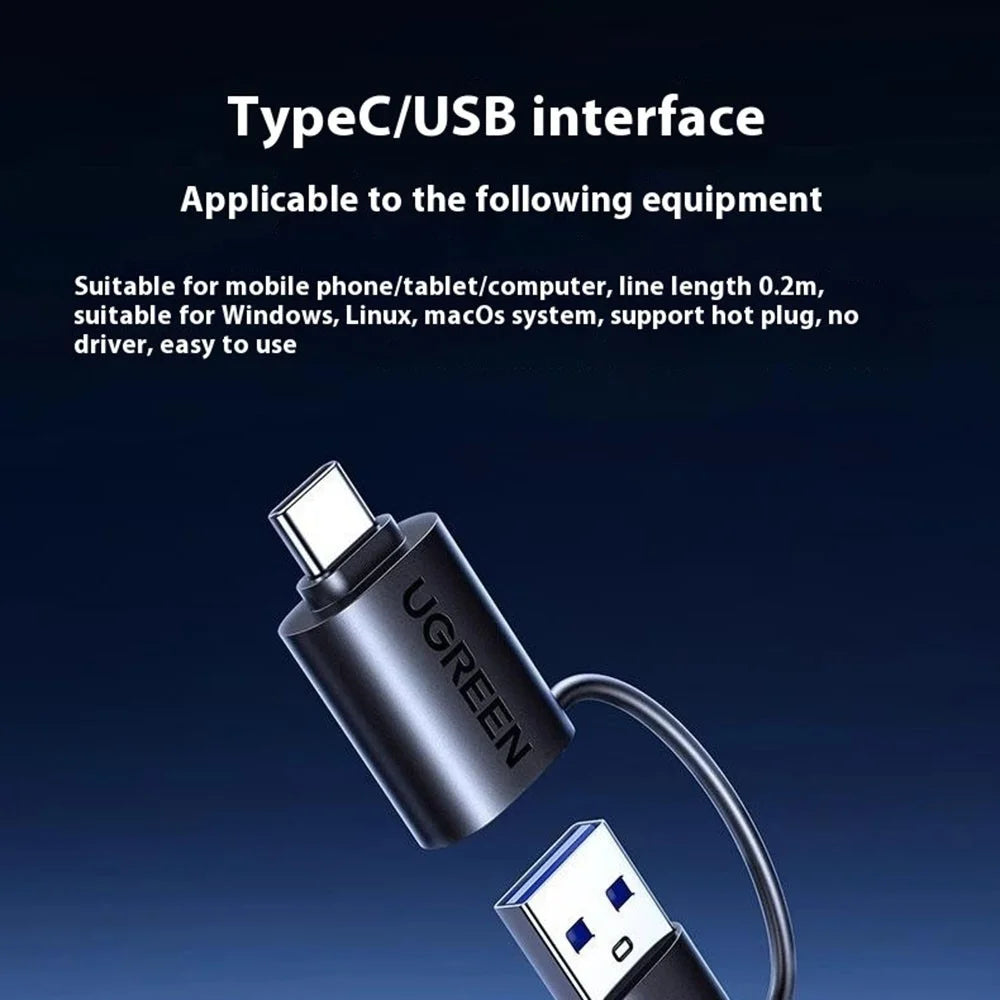UGREEN 45178 2 In 1 USB A / Type C to SD  /  TF  /  NM Card Reader for Apple  /  Huwei  /  Android - 4