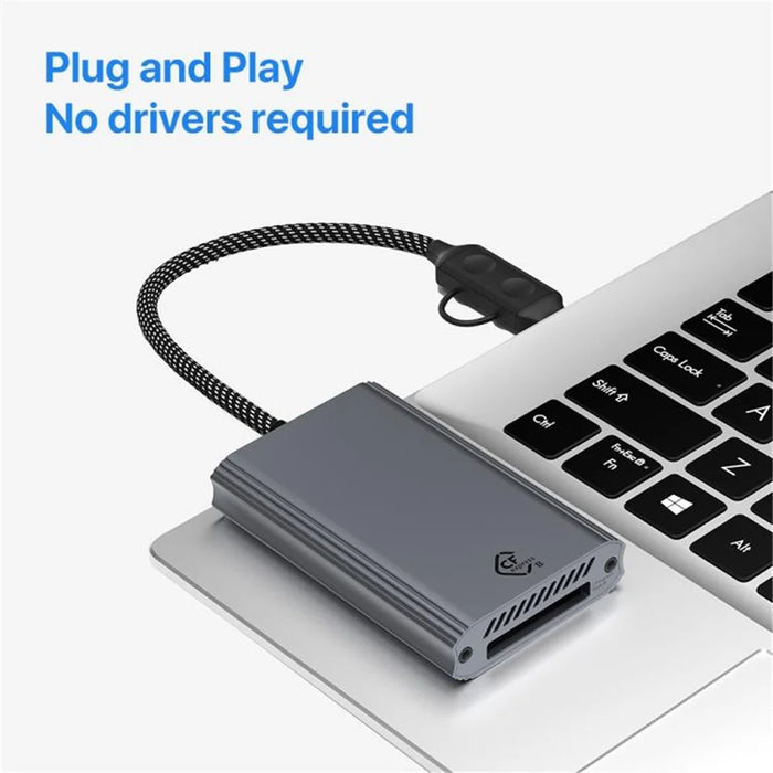 Type-C / USB to Cfexpress Type-B 2 in 1 Card Reader High Speed 10Gbps Memory Card Reader - Grey - 3