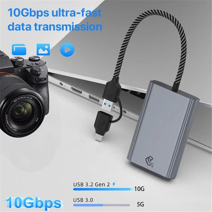 Type-C / USB to Cfexpress Type-B 2 in 1 Card Reader High Speed 10Gbps Memory Card Reader - Grey - 5