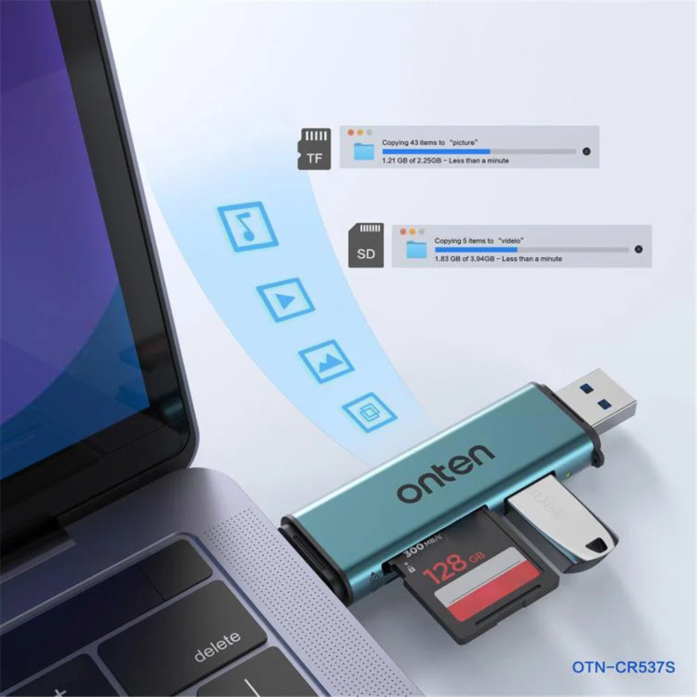 ONTEN OTN-CR537S USB A  /  Type C to Mini SD / TF Card Reader OTG Adapter for Phone Tablet Laptop - 5