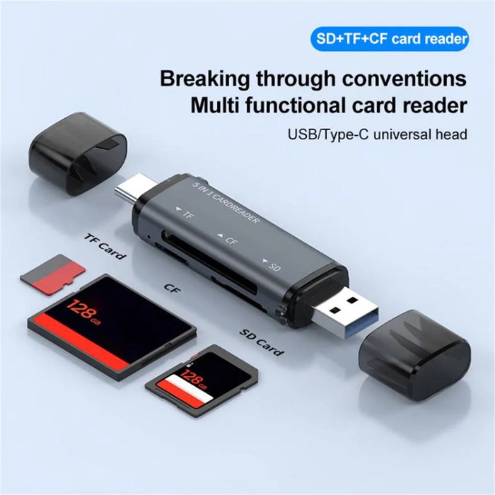ADS-318 USB A  /  Type C to CF / TF / SD Memory Card Reader High Speed Data Transfer Adapter - 3
