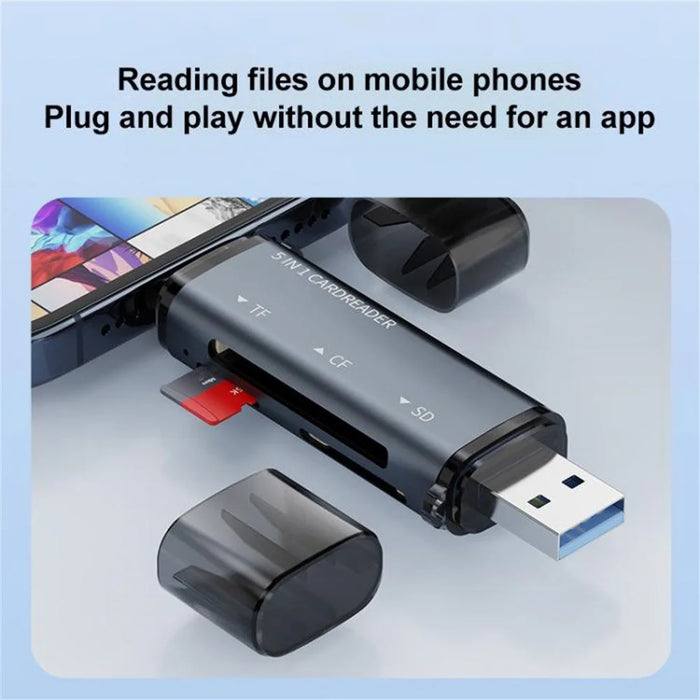 ADS-318 USB A  /  Type C to CF / TF / SD Memory Card Reader High Speed Data Transfer Adapter - 5