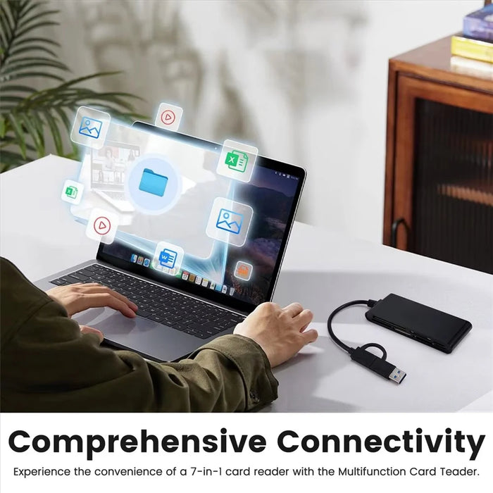 CR7 Type-C / USB 3.0 Multi-Function Card Reader CF / XD / MS / SD / TF Memory Card Reader for Phone Tablet Laptop PC - 4