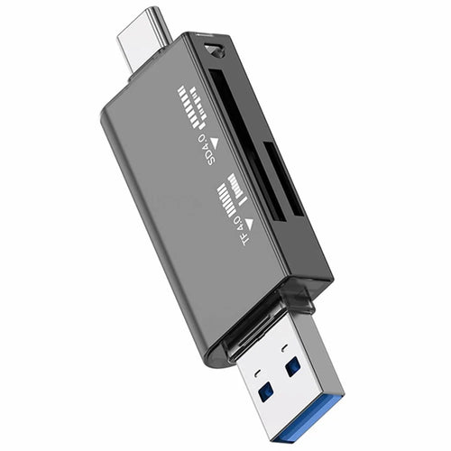 TYS-22F4.0 UHS-II USB + Type-C to SD / TF 4.0 High Speed Card Reader Dual Card Slots V60 / V90 Support 2TB TF Card for iOS / Android / Mac - Tarnish - 1