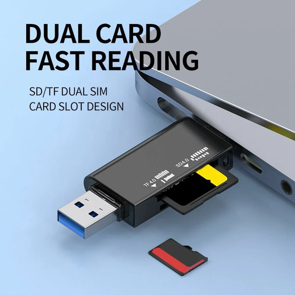 TYS-22F4.0 UHS-II USB + Type-C to SD / TF 4.0 High Speed Card Reader Dual Card Slots V60 / V90 Support 2TB TF Card for iOS / Android / Mac - Tarnish - 6