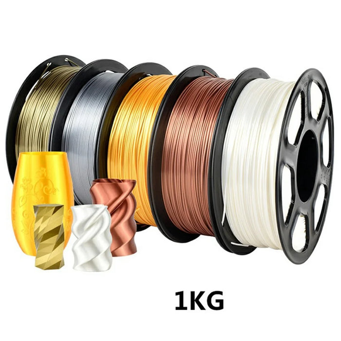 3D Printer Filament 1KG 1.75mm Silk PLA Material For FDM 3D Printing with Metal Like Texture - White - 2