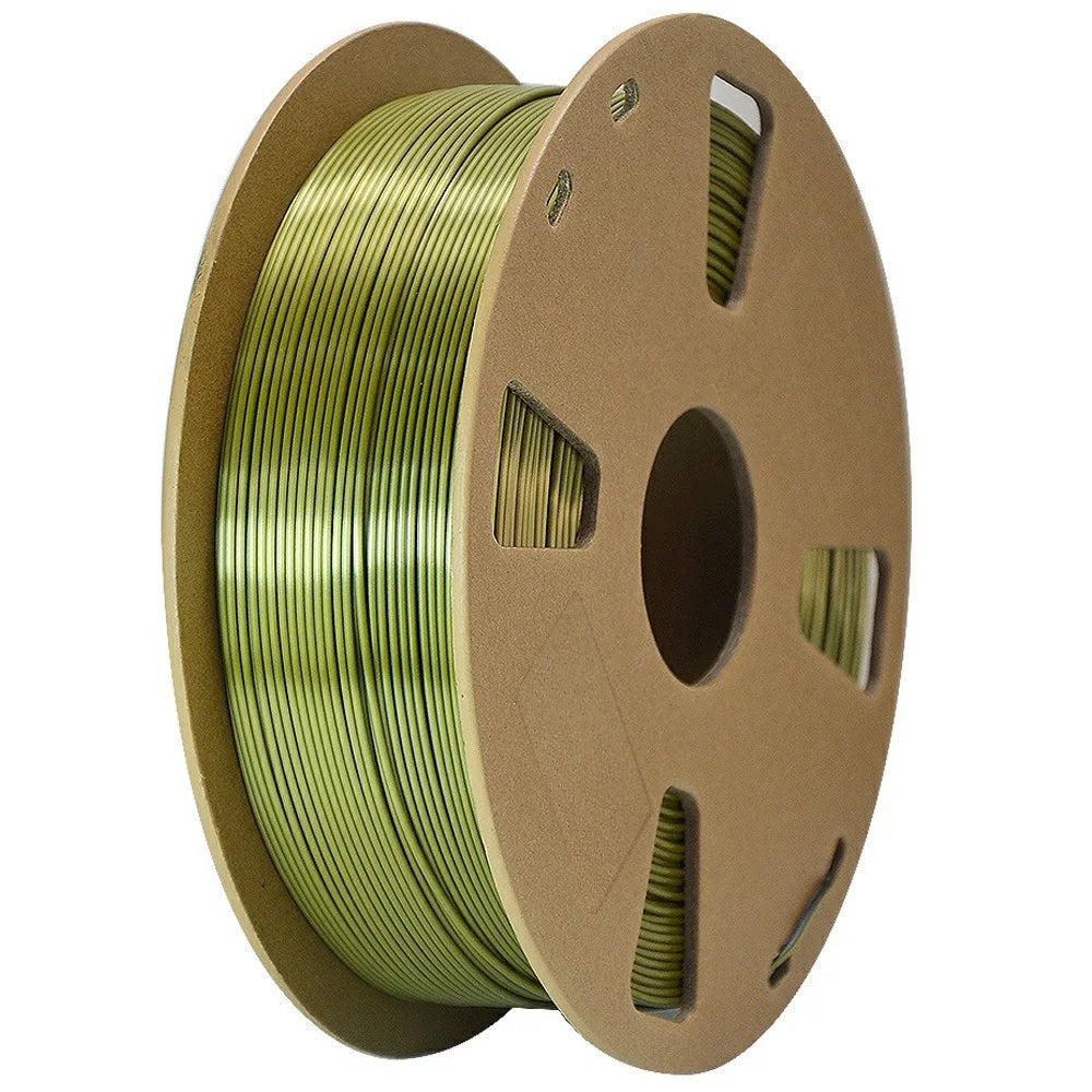 Two Color Silk 3D Printer Filament 1KG 1.75mm Wires with Gradient Metallic Luster For FDM Printing - Black + Bronze - 1