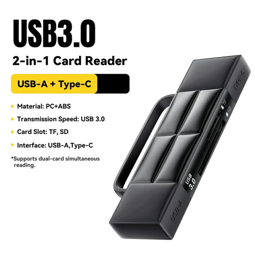 ESSAGER Card Reader USB 3.0 Type-C USB-A 2TB Max Dual SD  /  TF Card Storage Case for Camera Phone - 2