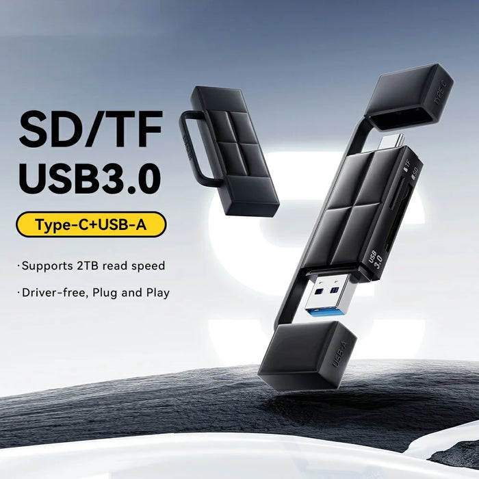ESSAGER Card Reader USB 3.0 Type-C USB-A 2TB Max Dual SD  /  TF Card Storage Case for Camera Phone - 3
