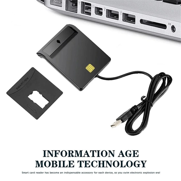 ROCKETEK SCR1 USB 2.0 Smart CAC Card Reader ID SIM Bank Card Adapter - 3