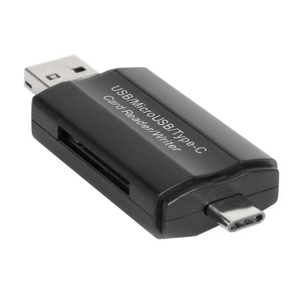 DM-HC45 3-in-1 USB/Micro USB/Type-C TF Memory Card Reader Data Transfer Adapter OTG Hub for Phone Tablet Computer - 1