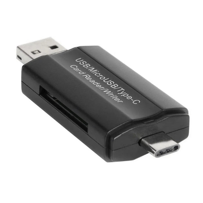 DM-HC45 3-in-1 USB/Micro USB/Type-C TF Memory Card Reader Data Transfer Adapter OTG Hub for Phone Tablet Computer - 1