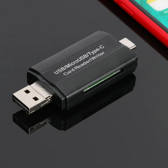 DM-HC45 3-in-1 USB/Micro USB/Type-C TF Memory Card Reader Data Transfer Adapter OTG Hub for Phone Tablet Computer - 7