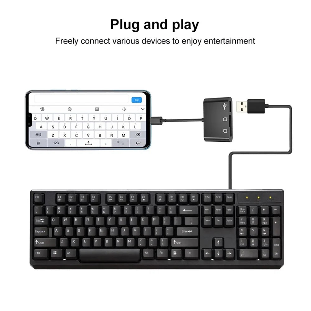 D-138 Micro USB 3 in 1 Multi-function Card Reader TF Card/Memory Card High Speed Adapter - 3