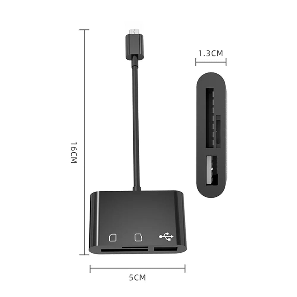 D-138 Micro USB 3 in 1 Multi-function Card Reader TF Card/Memory Card High Speed Adapter - 5