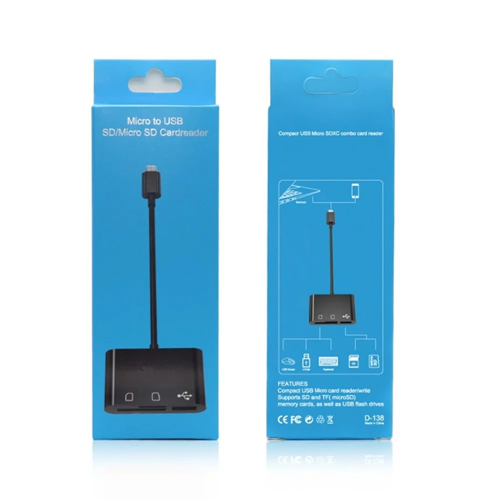 D-138 Micro USB 3 in 1 Multi-function Card Reader TF Card/Memory Card High Speed Adapter - 6
