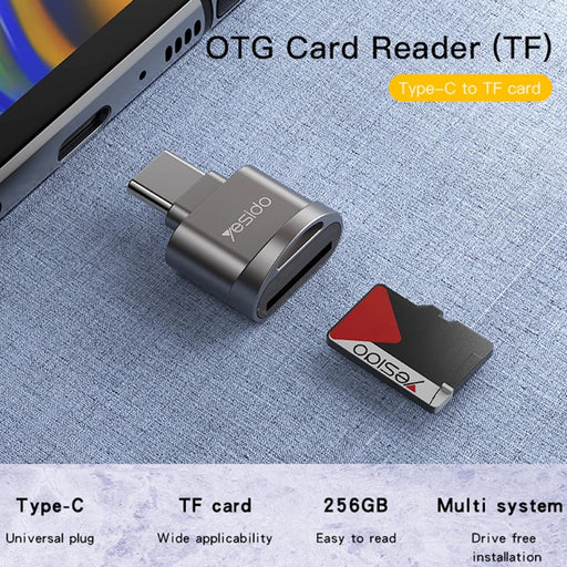 YESIDO GS19 Type-C Plug TF Memory Card Reader Android Phone Data Transfer OTG Adapter - 2