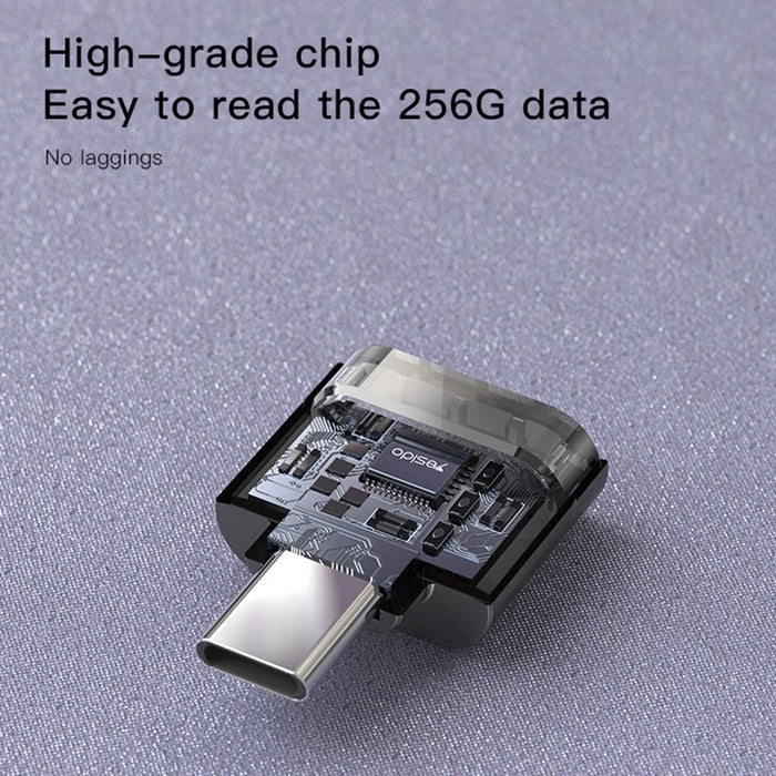 YESIDO GS19 Type-C Plug TF Memory Card Reader Android Phone Data Transfer OTG Adapter - 5