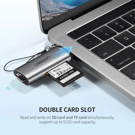 UGREEN 50704 Multi-Functional Type-C Card Reader Support Reading 2 Cards Simultaneously Plug and Play - 2