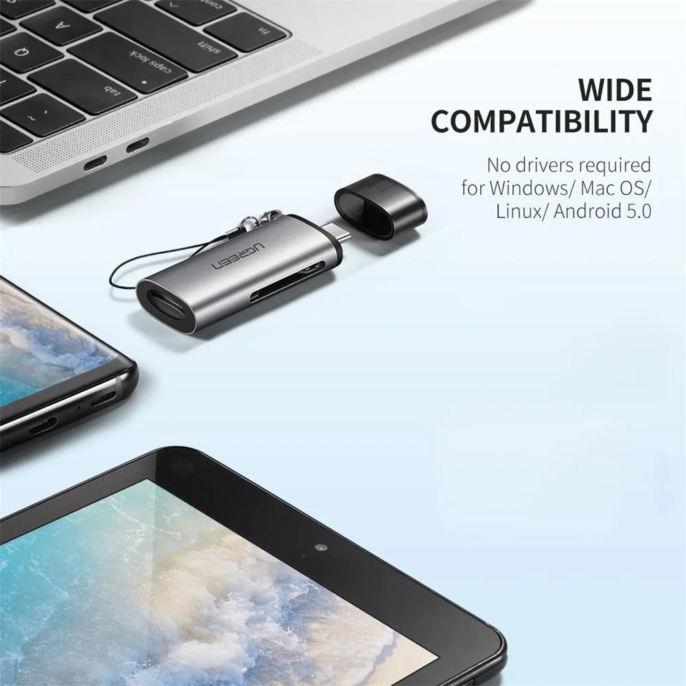 UGREEN 50704 Multi-Functional Type-C Card Reader Support Reading 2 Cards Simultaneously Plug and Play - 6