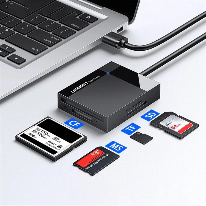 UGREEN 30229 4-in-1 USB 3.0 to for SD/Micro SD/TF/CF/MS Compact Smart Memory Card Reader for PCs/Laptops - 2