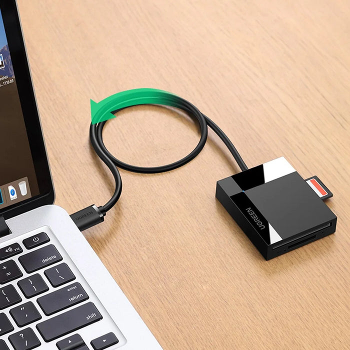 UGREEN 30229 4-in-1 USB 3.0 to for SD/Micro SD/TF/CF/MS Compact Smart Memory Card Reader for PCs/Laptops - 4