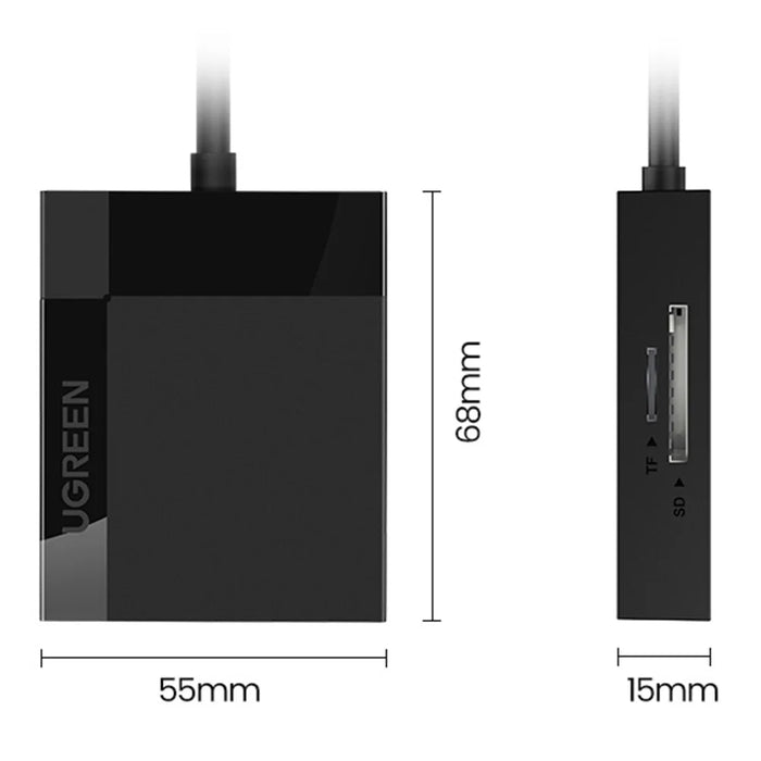 UGREEN 30229 4-in-1 USB 3.0 to for SD/Micro SD/TF/CF/MS Compact Smart Memory Card Reader for PCs/Laptops - 7