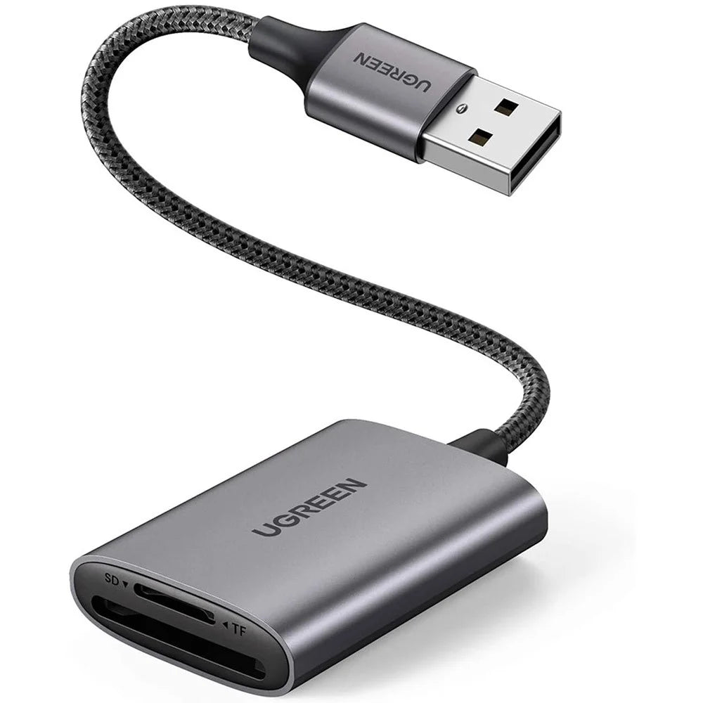 UGREEN 2 in 1 Card Reader USB 3.0 to TF Memory Card Dual Slot Adapter for Mac OS/Windows/Linux - 1