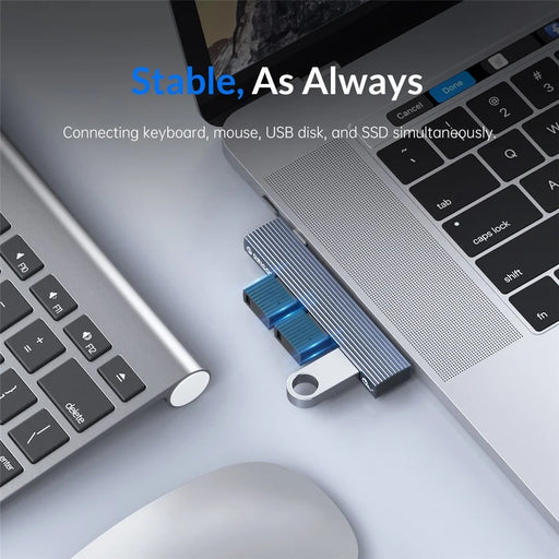 ORICO AH-W13 Type-C Docking Station 3-Ports USB3.1+USB2.0x2 USB Hub Adapter for Keyboard, Mouse, USB Disk - 2